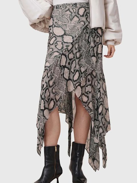 AllSaints spódnica z domieszką jedwabiu CASSIE - zdjęcie produktu nr 2