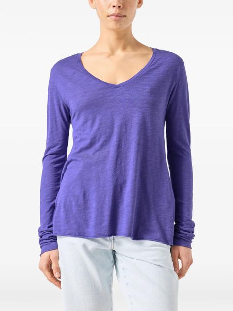 American Vintage Jacksonville long-sleeved V-neck T-shirt - Purple