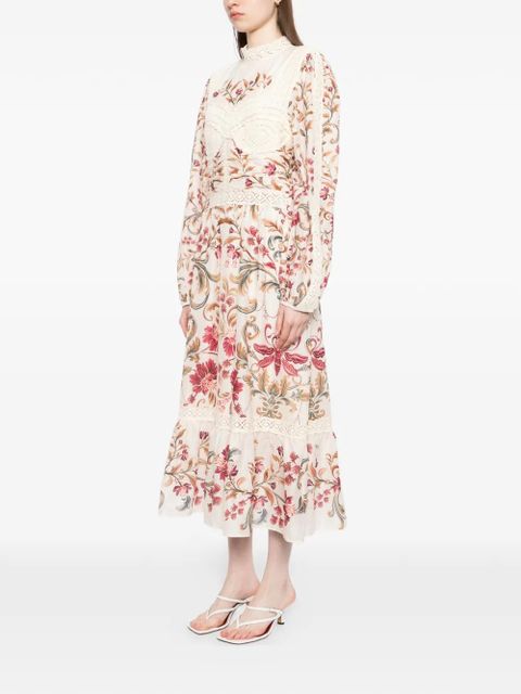 FARM Rio Royal Garden midi dress - Neutrals