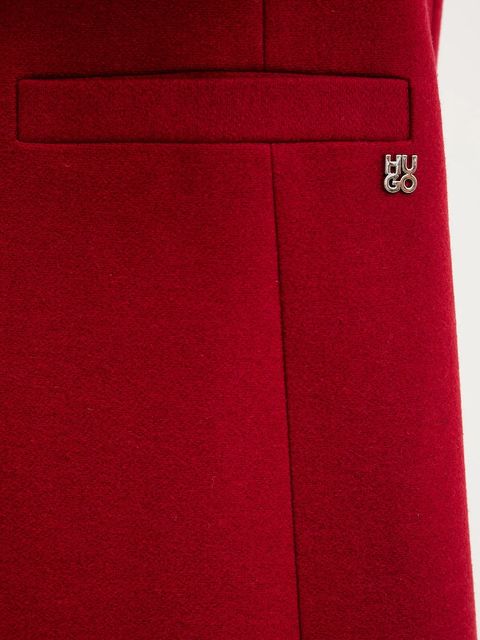 HUGO płaszcz z wełną kolor czerwony 50547691