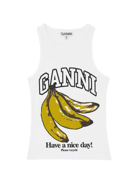 GANNI banana-print tank top - White - zdjęcie produktu nr 1