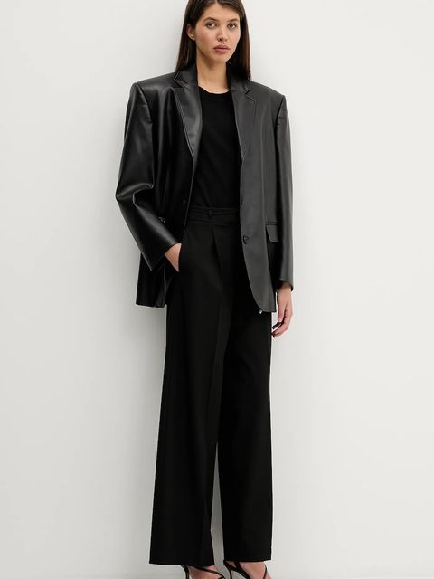 HUGO spodnie damskie kolor czarny szerokie high waist 50555897 - zdjęcie produktu nr 2