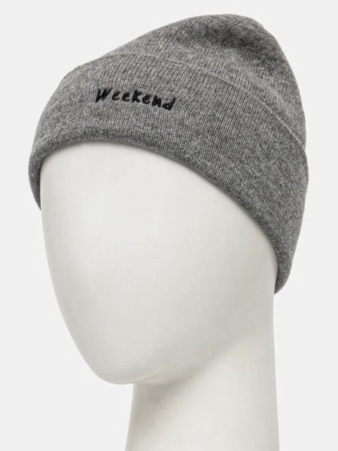 Weekend Max Mara czapka kaszmirowa kolor szary wełniana 2515571024600