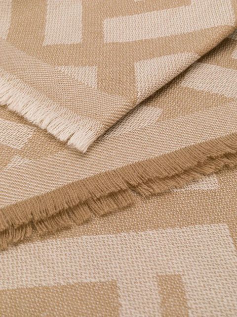 FENDI patterned FF logo shawl - Neutrals