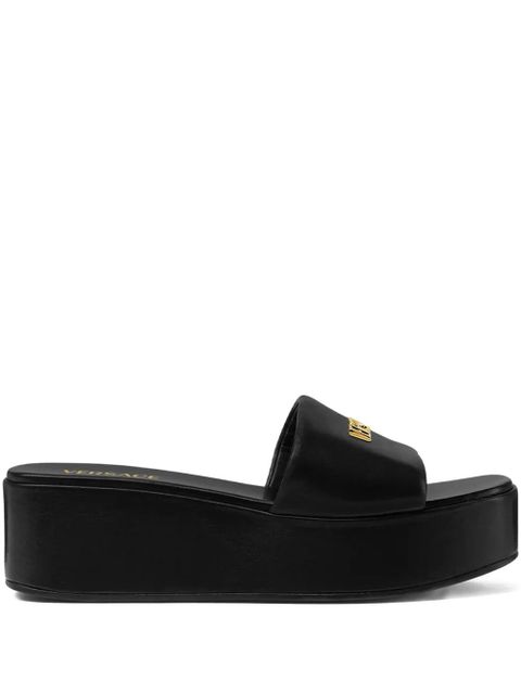 Versace 55 mm Logo platform mules - Black - zdjęcie produktu nr 1