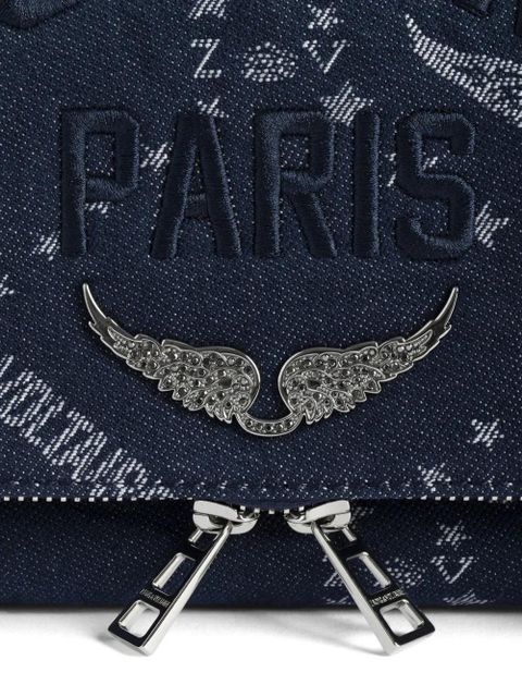 Zadig&Voltaire Rock Denim Monogram chain crossbody bag - Blue