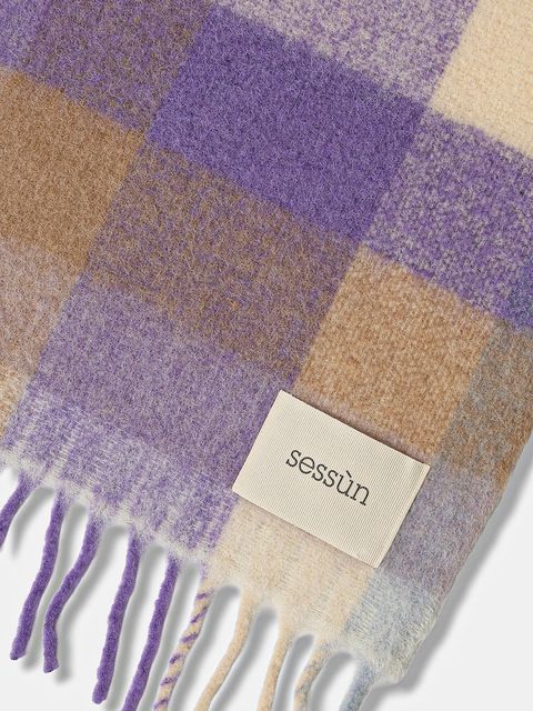 Sessun szal z dodatkiem wełny damski kolor fioletowy 25115009 - zdjęcie produktu nr 2