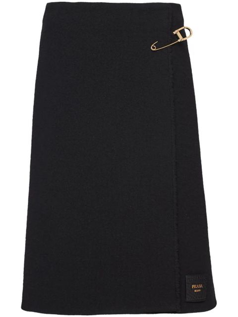 Prada safety pin-embellished midi skirt - Black - zdjęcie produktu nr 1