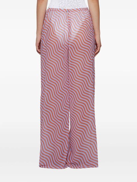 Bond-eye Riley wave-print drawstring trousers - Orange