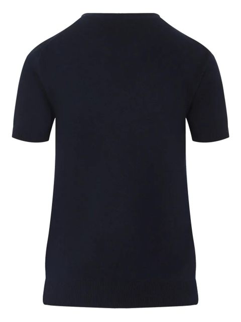 Miu Miu argyle-pattern short-sleeve top - Blue - zdjęcie produktu nr 2