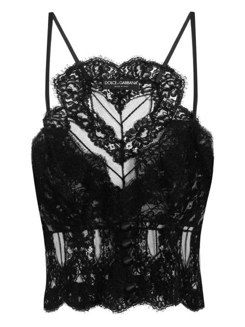 Dolce & Gabbana lace-trimmed bralette - Black - zdjęcie produktu nr 1
