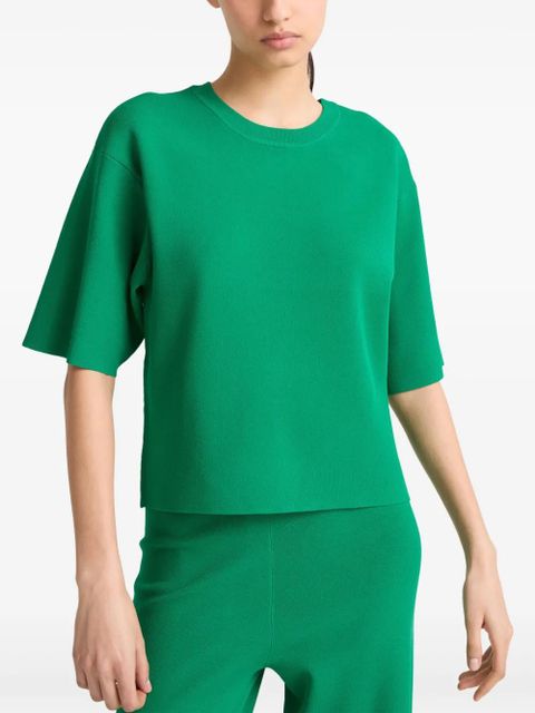 Yves Salomon knitted cropped T-shirt - Green