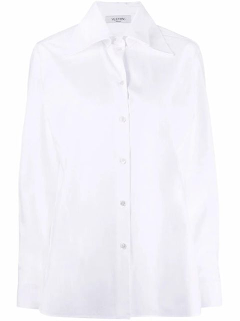 Valentino Garavani oversized pointed-collar button-front shirt - White