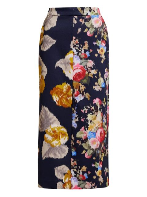 Essentiel Antwerp Jonsea floral-print skirt - Blue - zdjęcie produktu nr 1