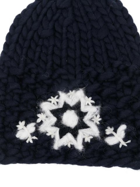 Moncler Grenoble snowflake knitted beanie - Blue
