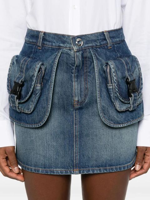 Coperni flap-pockets denim skirt - Blue