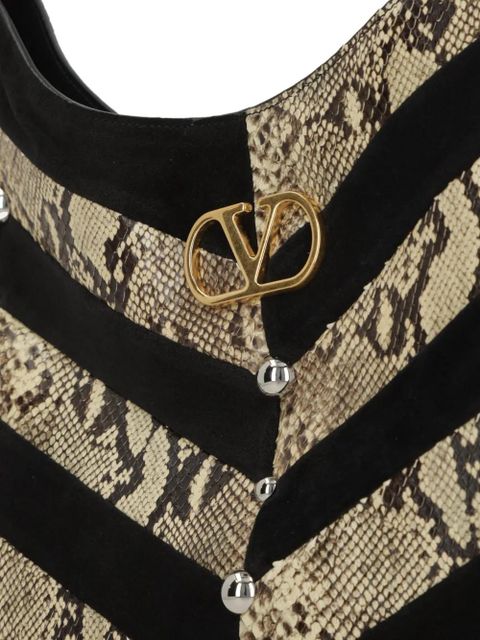 Valentino Garavani large Vlogo studded shoulder bag - Black