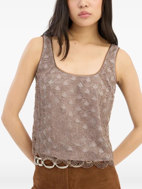 ROTATE BIRGER CHRISTENSEN sequin-embellished top - Grey