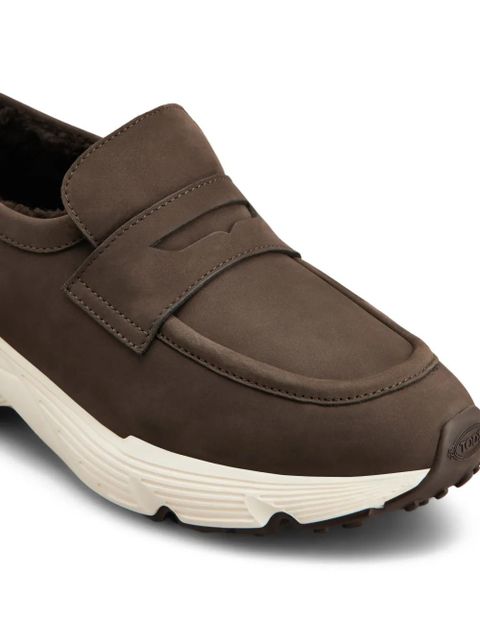 Tod's moccasin shearling trainers - Brown