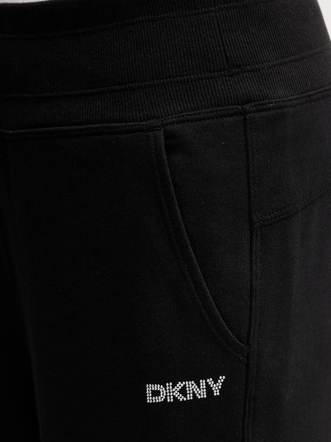Dkny spodnie dresowe damskie kolor czarny melanżowe DP5P3601