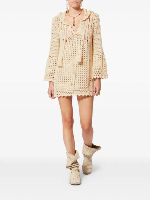 MARANT ÉTOILE ZELNIE hooded tassel mini dress - Neutrals - zdjęcie produktu nr 2