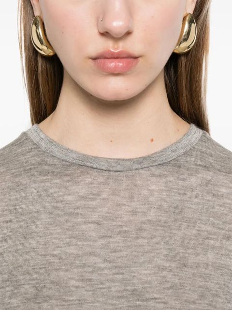 Saint Laurent fine-knit T-shirt - Grey