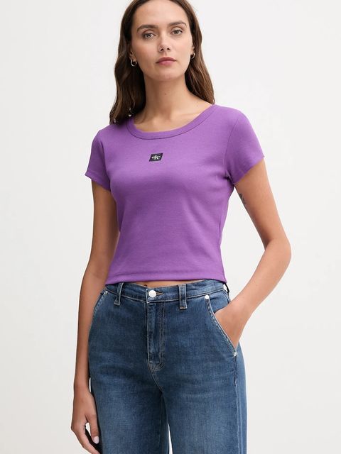 Calvin Klein Jeans t-shirt damski kolor fioletowy LV047C200G - zdjęcie produktu nr 1