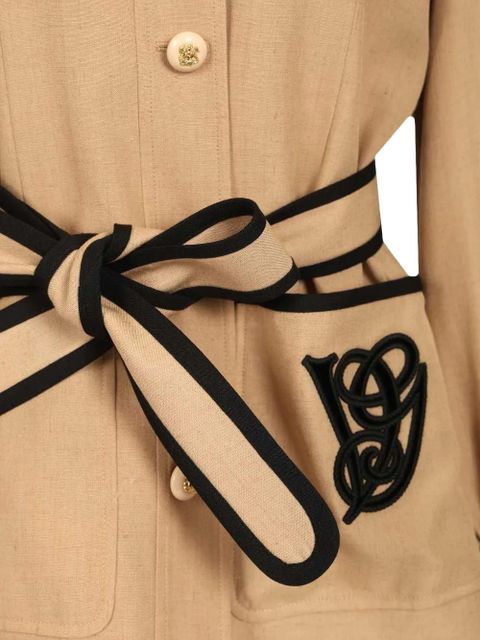 Valentino Garavani belted embroidered jacket - Neutrals