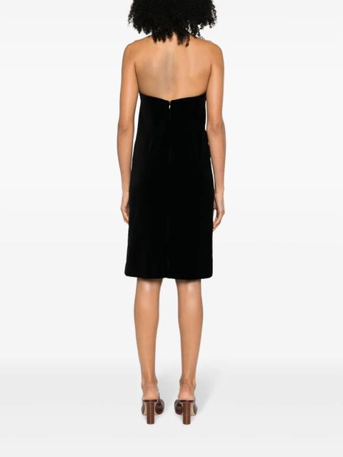 LOEWE bustier velvet strapless dress - Black