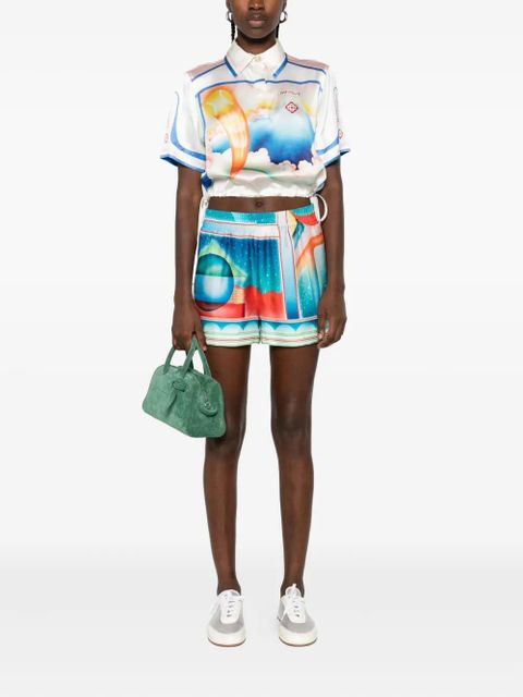 Casablanca printed silk top - White - zdjęcie produktu nr 2