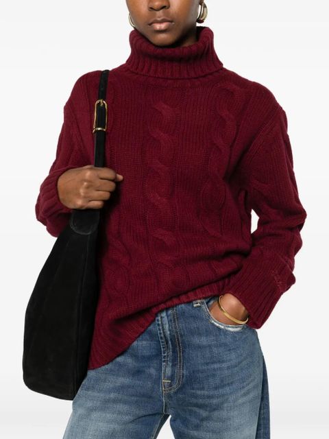 MC2 Saint Barth Fantine cable-knit roll-neck sweater - Red
