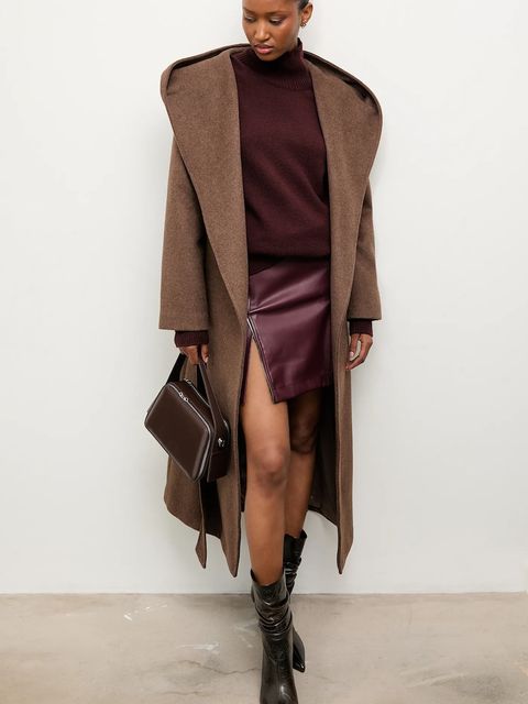 Answear.LAB płaszcz wełniany kolor brązowy - zdjęcie produktu nr 1