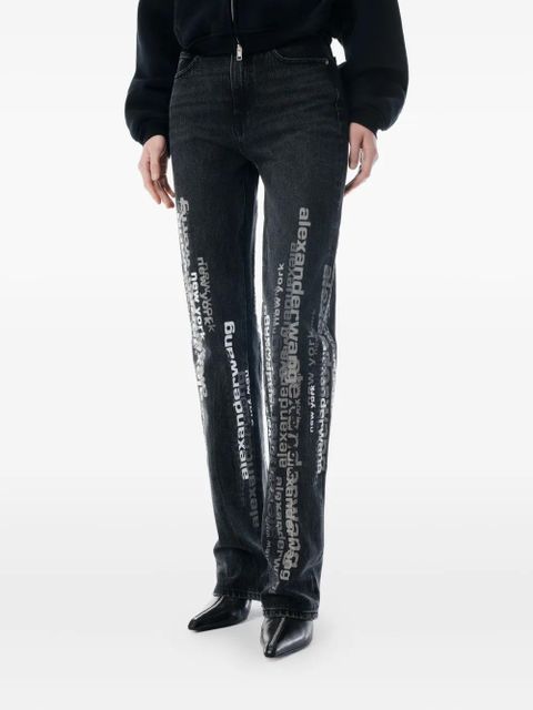 Alexander Wang EZ logo-print jeans - Black