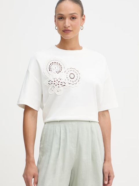 Sisley T-shirt damski bawełniany z elastanem - zdjęcie produktu nr 1