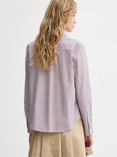 Levi's koszula bawełniana damska kolor brązowy regular z kołnierzykiem klasycznym 34574