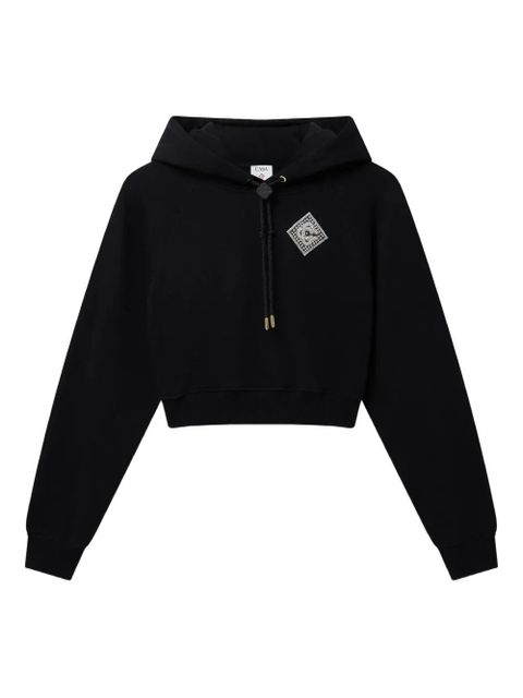 Casablanca diamond patch hooded sweatshirt - Black - zdjęcie produktu nr 1
