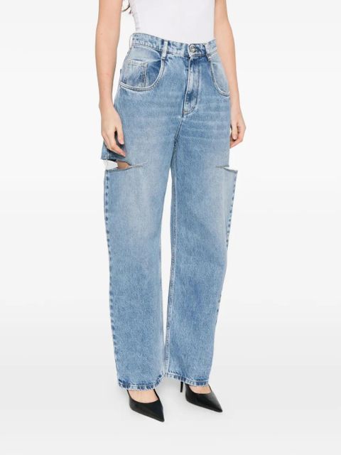 MM6 Maison Margiela cut-out denim jeans - Blue