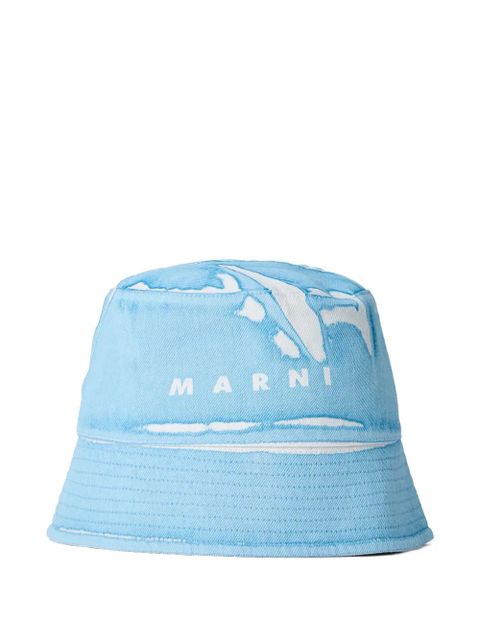 Marni logo-motif bucket hat - Blue - zdjęcie produktu nr 1