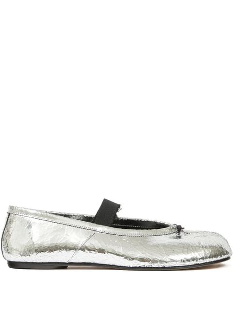 Maison Margiela Tabi leather ballet flats - Silver - zdjęcie produktu nr 1