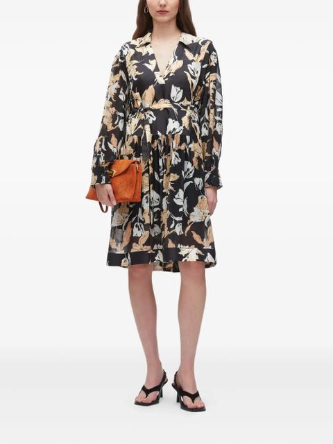 3.1 Phillip Lim floral-print belted midi dress - Black
