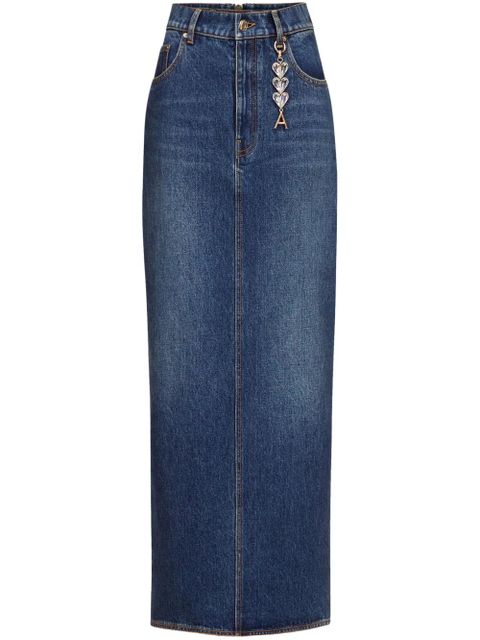 AREA logo-charm denim midi skirt - Blue - zdjęcie produktu nr 1