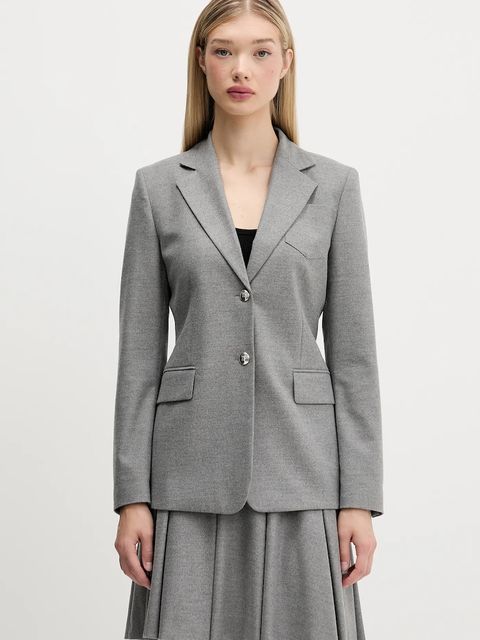 HUGO marynarka kolor szary jednorzędowa gładka 50547587 - zdjęcie produktu nr 1