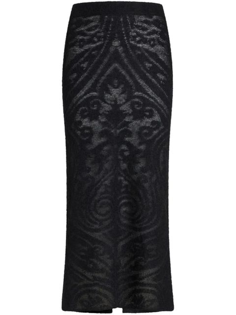ETRO knitted jacquard midi skirt - Black - zdjęcie produktu nr 1