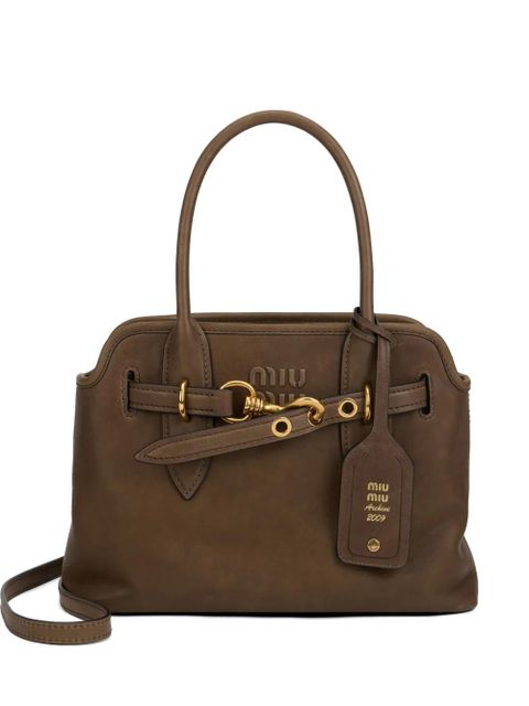 Miu Miu Adventure logo adjustable-strap tote bag - Brown - zdjęcie produktu nr 1