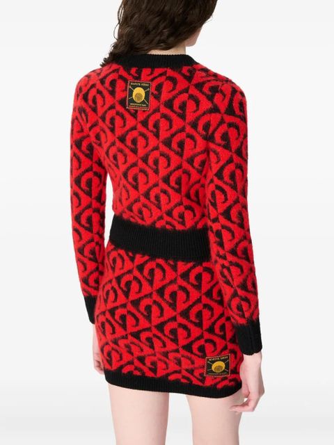Marine Serre Moon lozenge-knit sweater - Red