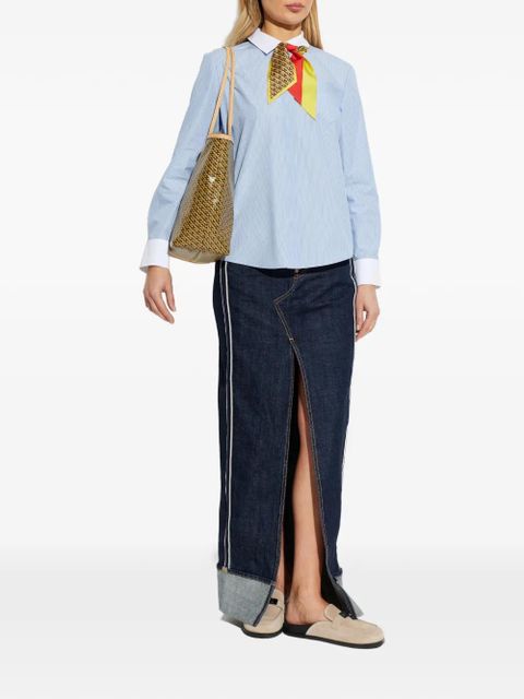 Tory Burch contrast-border striped shirt - Blue - zdjęcie produktu nr 2