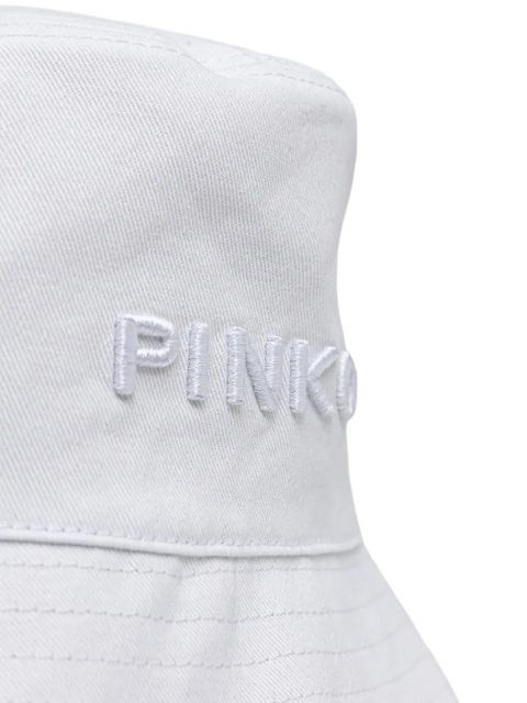 PINKO embroidered-logo bucket hat - White
