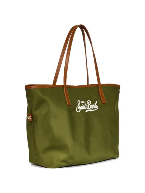 MC2 Saint Barth City logo-embroidered tote bag - Green