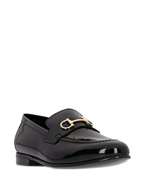 Ferragamo Gancini patent-leather loafers - Black