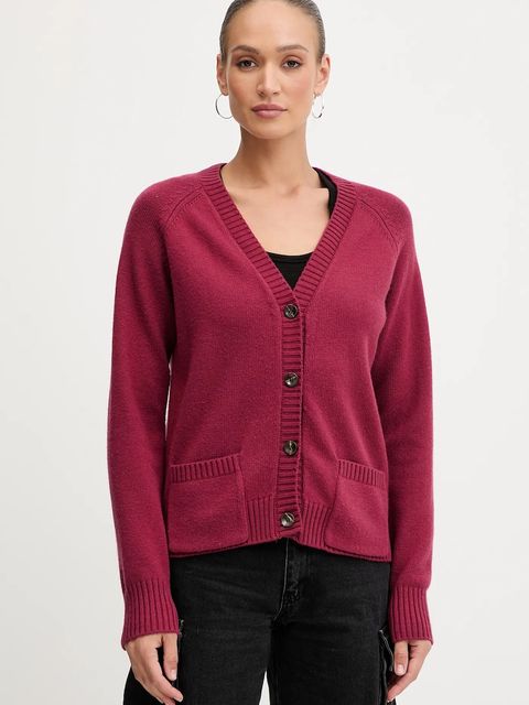 Silvian Heach kardigan z domieszką wełny MATHIS damski kolor czerwony GPA25234CD - zdjęcie produktu nr 1